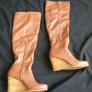 Chinese laundry Stylish wedge thigh high boots